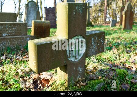 Babworth Church and Graveyard information board on Pilgrim Fathers and Parson Richard Clyfton. Stock Photo