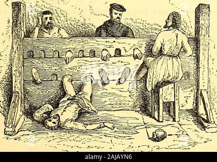 The comedies, histories, tragedies, and poems of William Shakspere . li-days. The Northumberland Household Book,edited by Bishop Percy, furnishes several entrieswhich establish this. In the privj^-purse ex-penses of Henry VIII. there are also entries re-garding trenchers; as, for example, in 1530,—Item, paied to the sgeant of the pantrye forcerten trenchers for the king, xxiijs. iiij(?. ^ Scene IV.— / have sat in the stocks. Launce speaks familiarly of an object that wasthe terror of vagabonds in every English village,—the Ancient Castle of Hudibras,—the Dnngeon scarce three inches wide;With r Stock Photo