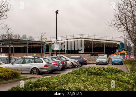 New Lidl store under construction in London Road Retail Park in Southend on Sea, Essex, UK. Homebase site greatly expanded for new superstore Stock Photo