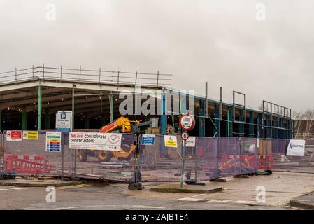 New Lidl store under construction in London Road Retail Park in Southend on Sea, Essex, UK. Homebase site greatly expanded for new superstore Stock Photo