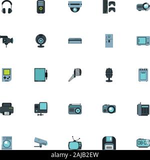 bundle of electronics devices icons Stock Vector