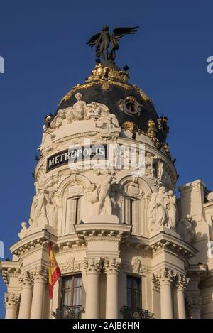 Metropolis building in Madrid, Spain Stock Photo