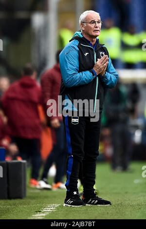 Genoa, Italy - 20 October, 2019: Claudio Ranieri, head coach of UC Sampdoria, reacts during the Serie A football match between UC Sampdoria and AS Roma. Claudio Ranieri signed for UC Sampdoria on 12 October 2019. The match ended in a 0-0 tie. Credit: Nicolò Campo/Alamy Live News Stock Photo