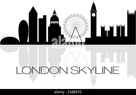 London Skyline Silhouette Stock Photo