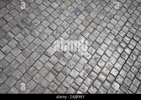 Grey brick stone street road. Stock Photo