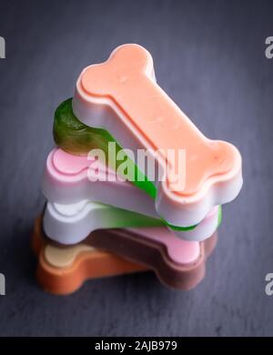 Cute colored bones on dark dark background Stock Photo