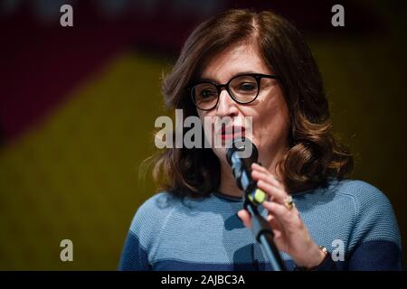 Turin, Italy - 15 November, 2019: Annamaria Parente speaks on stage during 'Shock!' meeting. 'Shock!' is a meeting organized by the political party Italia Viva to discuss how to improve Italian economy. Credit: Nicolò Campo/Alamy Live News Stock Photo