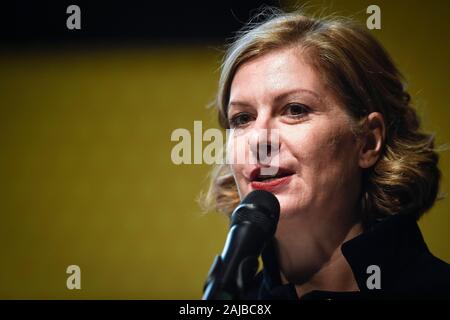 Turin, Italy - 15 November, 2019: Silvia Fregolent speaks on stage during 'Shock!' meeting. 'Shock!' is a meeting organized by the political party Italia Viva to discuss how to improve Italian economy. Credit: Nicolò Campo/Alamy Live News Stock Photo