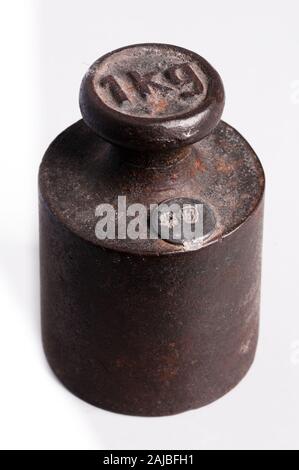 Kilogram Original Object old black weight of one kilogram Stock Photo - Alamy