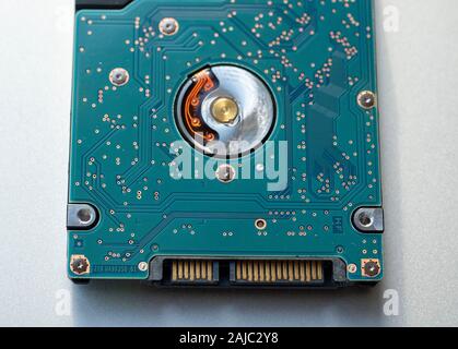 Close up of an Internal hard drive from an Apple iMac computer.