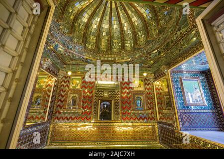 Udaipur, India - March 04 2017: Golden room in the Museum of the City Palace. Stock Photo