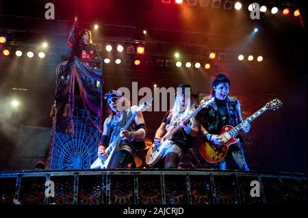 Milano Italy 07/30/2012 Alice Cooper live concert at Ippodromo of San Siro: Alice Cooper during the concert Stock Photo