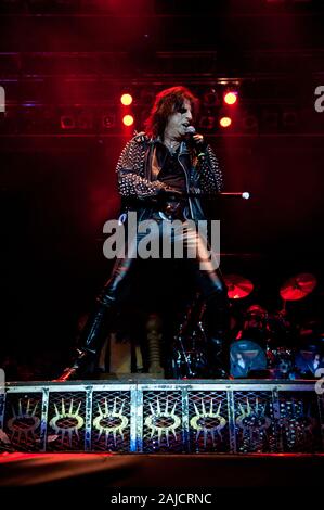 Milano Italy 07/30/2012 Alice Cooper live concert at Ippodromo of San Siro: Alice Cooper during the concert Stock Photo