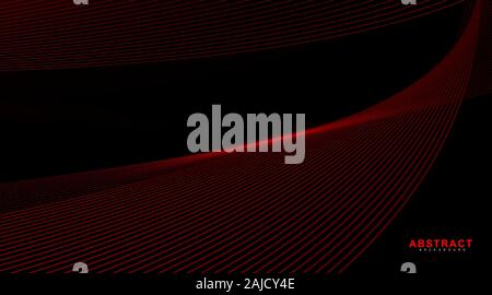 abstarct geometric background. Glowing line wave on dark. New texture for your design. Stock Vector