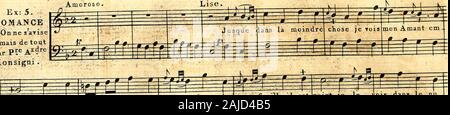 Primizie di canto fermo . 288 Ex: 5.ROMANCE dÓnne sayise;amaìs de tout Amoroso. Lise. Par p;e Aidre X&yrf Monsigni . preint-.Quand je parpille u -ne 3E ro-se dans cha -que feuille il est peint. je le vois dans le nu ^
