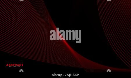 abstarct geometric background. Glowing line wave on dark. New texture for your design. Stock Vector