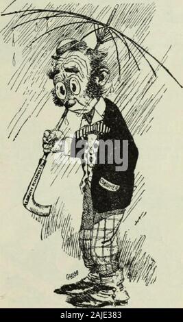 Review of reviews and world's work . ONE CARTOO.VISrs COXCKITION OF THK EFFORTS OPCONGUE.SS TO REVISE THE TAItlKF. From the Herald (Boston). POOR PROTECTION ! This distressed gentleman represents the con-sumer. He is not frightened at the animal in (henext column; he is .simply worried beciiiise his Aldrich tariir umbrella - atTonls him no protection.From the American (New York). 40 THE AMERICAN REFIEiV OF REI^IEIVS. Stock Photo