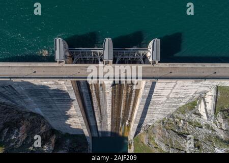 Luna's Dam From Aerial View Stock Photo