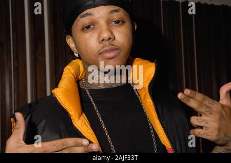 Rapper Abrahim Mustafa aka Arab portrait at a recording studio on ...