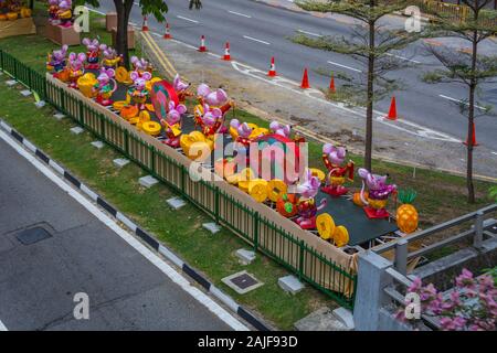 Singapore Chinatown preparing to celebrate the Year of the Rat New Year Stock Photo