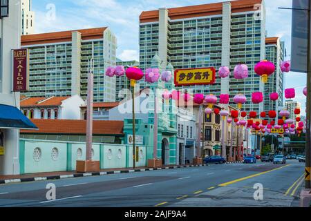 Singapore Chinatown preparing to celebrate the Year of the Rat New Year Stock Photo