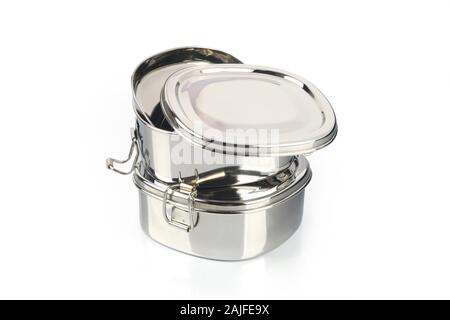 Indian made stainless steel lunch box Stock Photo