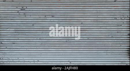 metal shutter background texture on store or shop front Stock Photo