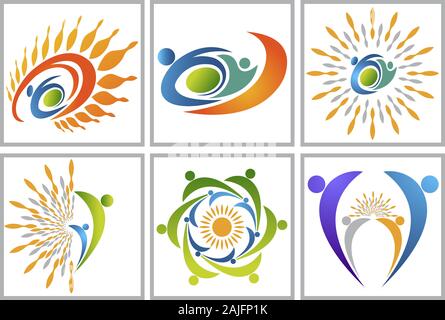 active sun logos Stock Photo