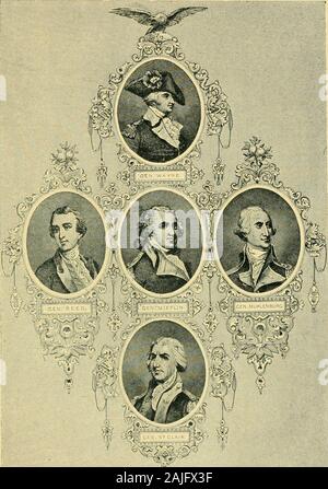 Young people's history of the American Revolution . -ton would do with them they did not know, but theythought they could conjecture, and so these unhappypeople begged Sir Henry to take them with him to NewYork. Clinton listened to their piteous appeal, and finallyused the fleet by which it had been planned to send thesoldiers to New York to carry these Tories to the city;while he with the army would march across New Jerseyto [New] Brunswick, where Howes fleet, having taken itscargo of timid folk to New York, and returning to theRaritan, could meet the army, and from that place conveyit to the Stock Photo