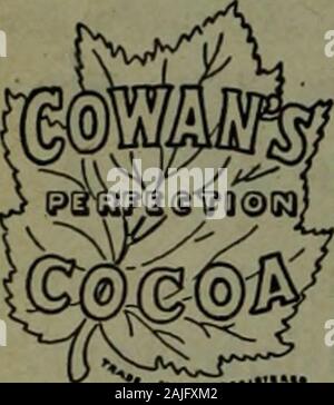 Canadian grocer July-December 1908 . is increasing. See that your stocksare complete so that you lose nosales in the best season. We have now ready two new hangers,one an exact representation of amember of the N.W, Mounted Police. A post card addressed to BOVRIL Ltd. 27 St. Peter St. MONTREAL will bring you, Express prepaid, asupply of attractive show cards foryour store. 51 CEREALS AND CONFECTIONERY The Canadian Grocer Digestible Nourishing COWANS Cocoa and Chocolate. XABSOLUTELYPURE)gt^ The cold frosty morningsare near at hand when thebreakfast cup of cocoa orchocolate is considered indis-pe Stock Photo