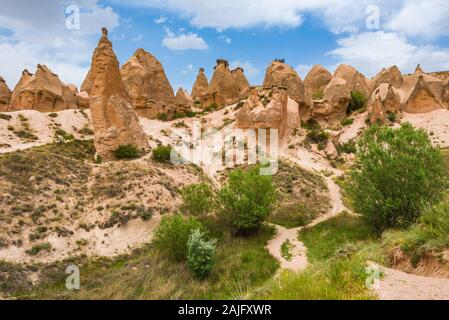 Fairy chimney rock formations in Devrent Valley (Imagination Valley) near Goreme, Cappadocia, Turkey Stock Photo