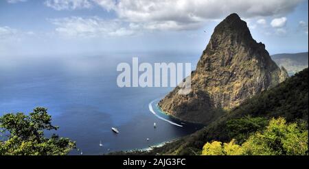 View from the Caribbean Island of St Lucia Stock Photo