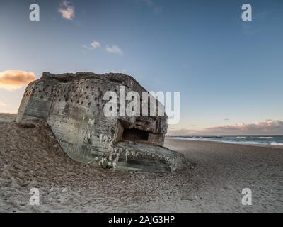 Bunker from WW2 on a Danish beach in Thyboroen, Denmark