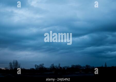 dramatic cloudy sky before storm Stock Photo