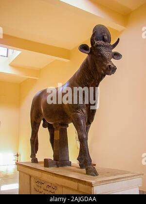 Egypt, Alexandria, Graeco-Roman Museum, statue of the Apis bull, found in the Serapeum of Alexandria. Said to have been damaged in 2015. Stock Photo