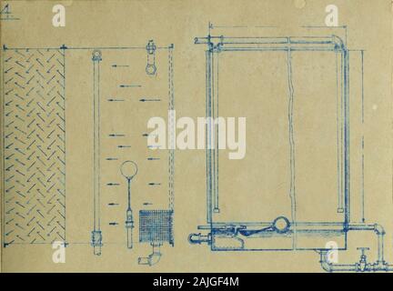 The hot blast system of heating and ventilating . Stock Photo