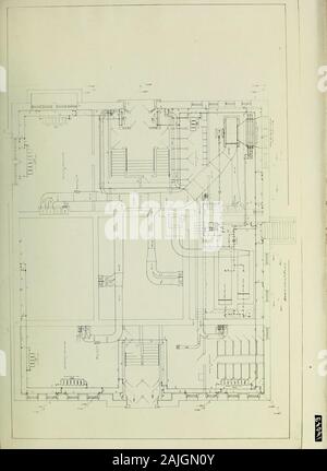 The hot blast system of heating and ventilating . Stock Photo