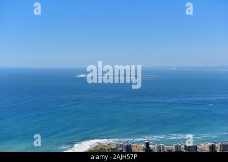 Robben Island as seen from the Signal Hill, Cape Town, South Africa Stock Photo