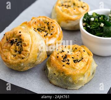 Spinach pie Stock Photo