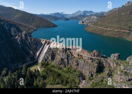 Luna's reservoir from aerial View Stock Photo