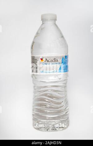 Food Spring Water in single use plastic bottle Stock Photo