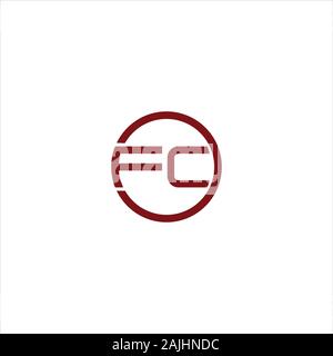 initial letter fc or cf logo vector design Stock Vector