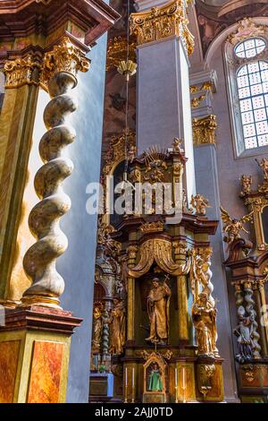 PRAGUE, CZECH REPUBLIC, SEPTEMBER 10 : interiors of Saint Jilji church, september 10, 2019 in Prague, czech republic Stock Photo