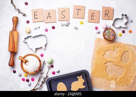Gingerbread dough for cooking Easter cookies Stock Photo