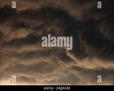 Dramatic grey stormy clouds sky Stock Photo