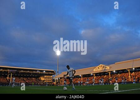 LONDON, ENGLAND - JANUARY 4, 2020: General view of the venue pictured during the 2019/20 FA Cup Third Round game between Fulham FC and Aston Villa FC at Craven Cottage. Stock Photo