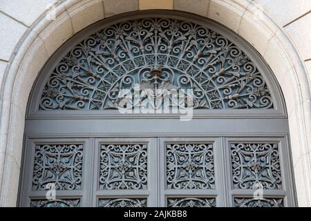 Facade of Bank of Spain Building, Madrid Stock Photo