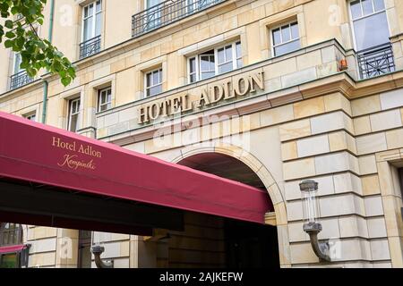 Famous Hotel Adlon next to US Embassy in Berlin, Germany.  Barack Obama, Michael Jackson both stayed here. Stock Photo