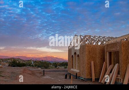 Home Construction Site in Arizona Stock Photo