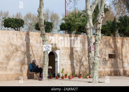 Entrance to the public toilet (for men and for women), Fes (Fez), Morocco Stock Photo